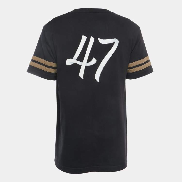 Pre Owned Dior Black Logo Embroidered Cotton Half Sleeve T-Shirt S