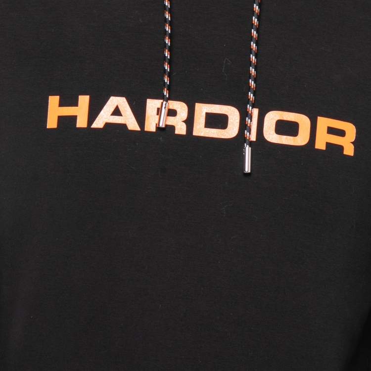 Pre Owned Dior Black Hardior Print Cotton Hoodie M