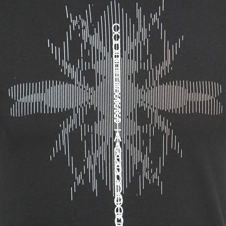 Pre Owned Dior Black Bee Script Print Cotton Half Sleeve T-Shirt XS