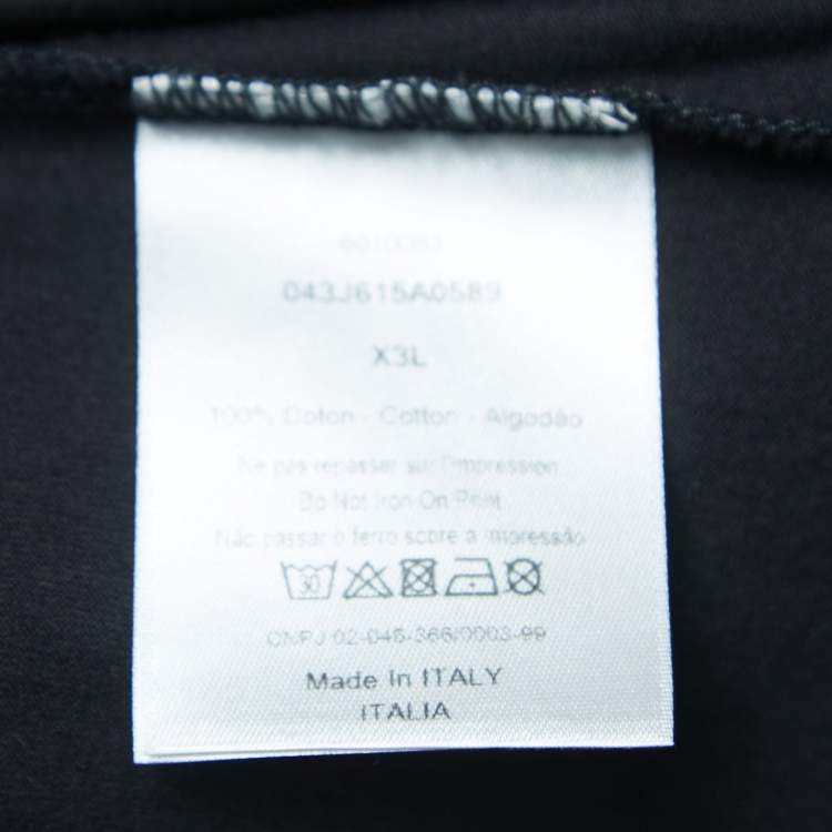Pre Owned Dior Black Logo Print Cotton Half Sleeve T-Shirt 3XL