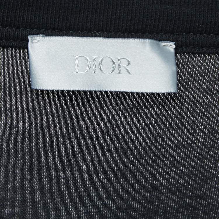 Pre Owned Dior Black Logo Print Cotton Half Sleeve T-Shirt 3XL