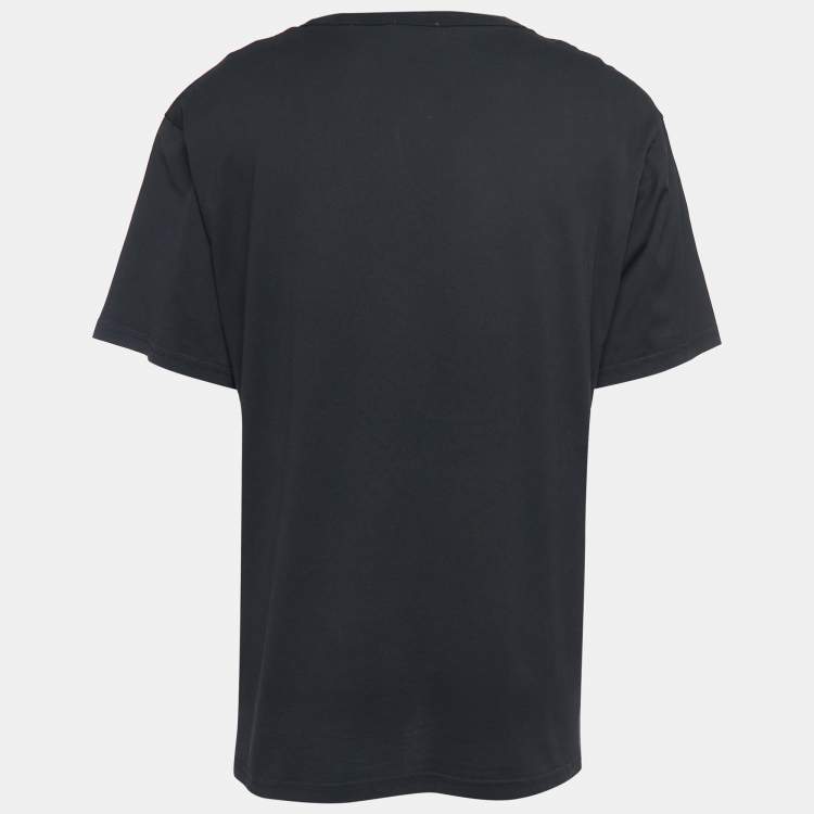 Pre Owned Dior Black Logo Print Cotton Half Sleeve T-Shirt 3XL