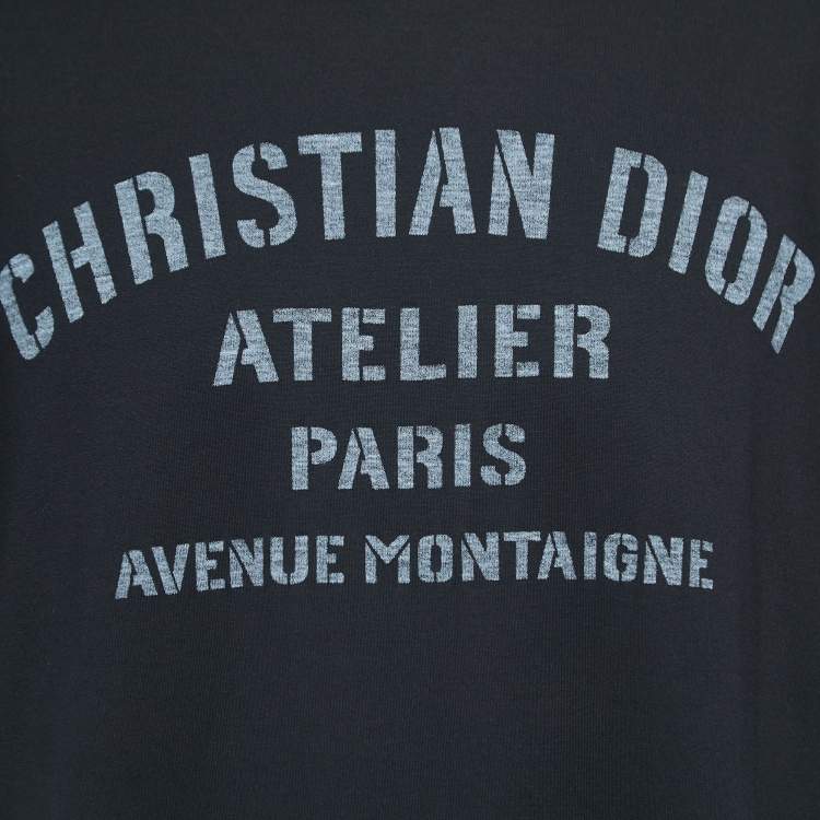 Pre Owned Dior Black Logo Print Cotton Half Sleeve T-Shirt 3XL
