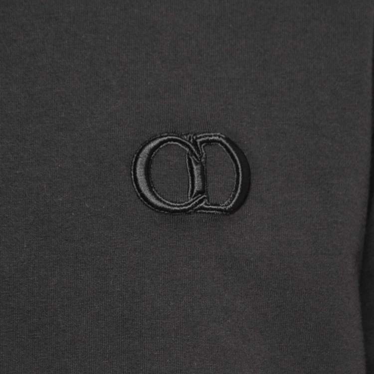 Pre Owned Dior Black Logo Embroidered Cotton Half Sleeve T-Shirt 3XL