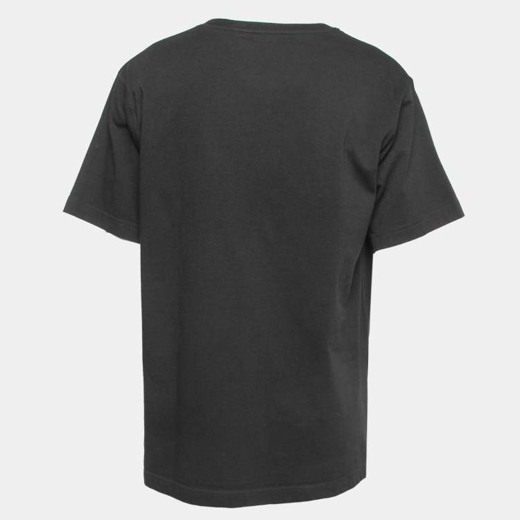 Pre Owned Dior Black Logo Embroidered Cotton Half Sleeve T-Shirt 3XL