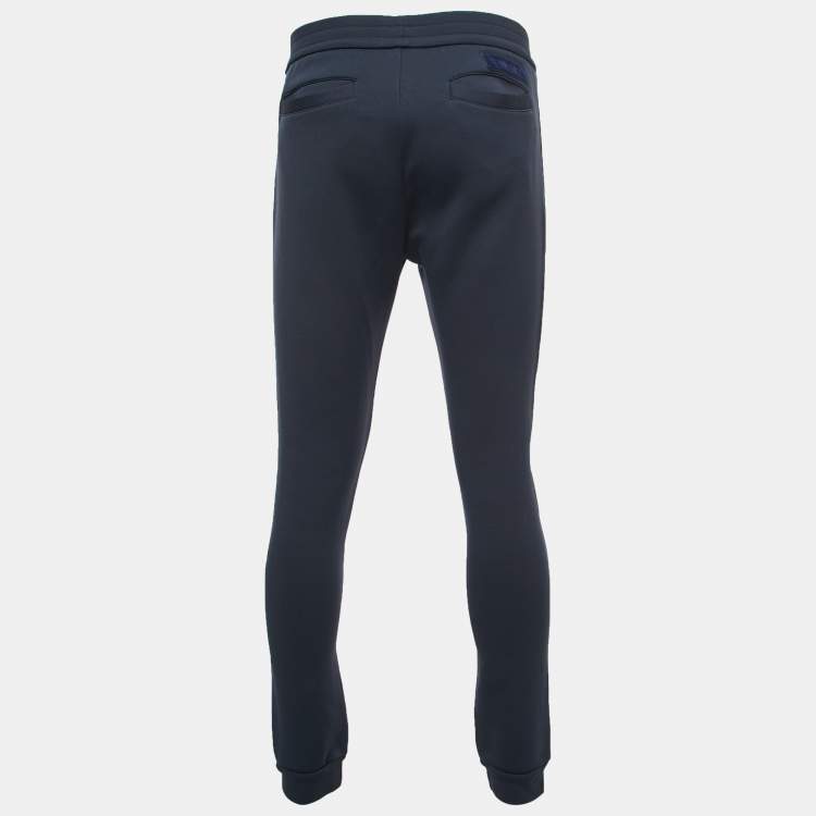 Pre Owned Dior Navy Blue Jersey Jogger Pants M