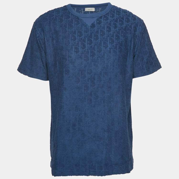 Dior Oblique Relaxed-Fit T-Shirt Off-White Terry Cotton Jacquard