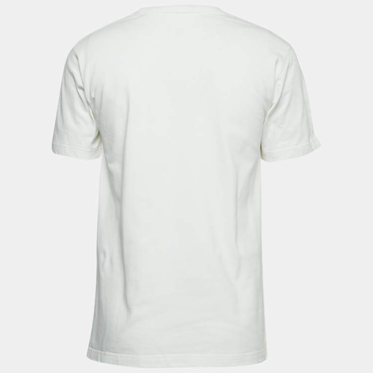 Pre Owned Dior X Daniel Arsham White Cotton Printed T-Shirt M