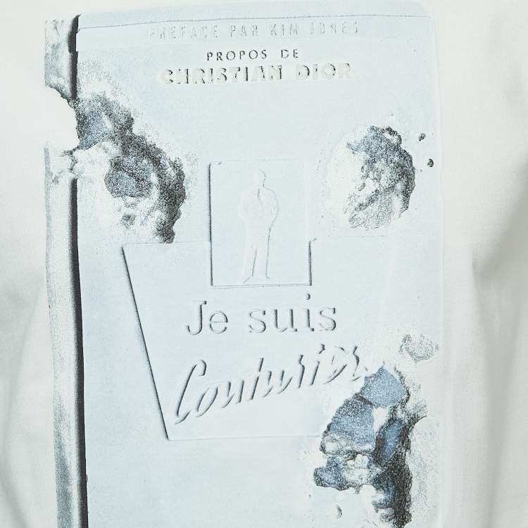 Pre Owned Dior X Daniel Arsham White Cotton Printed T-Shirt M