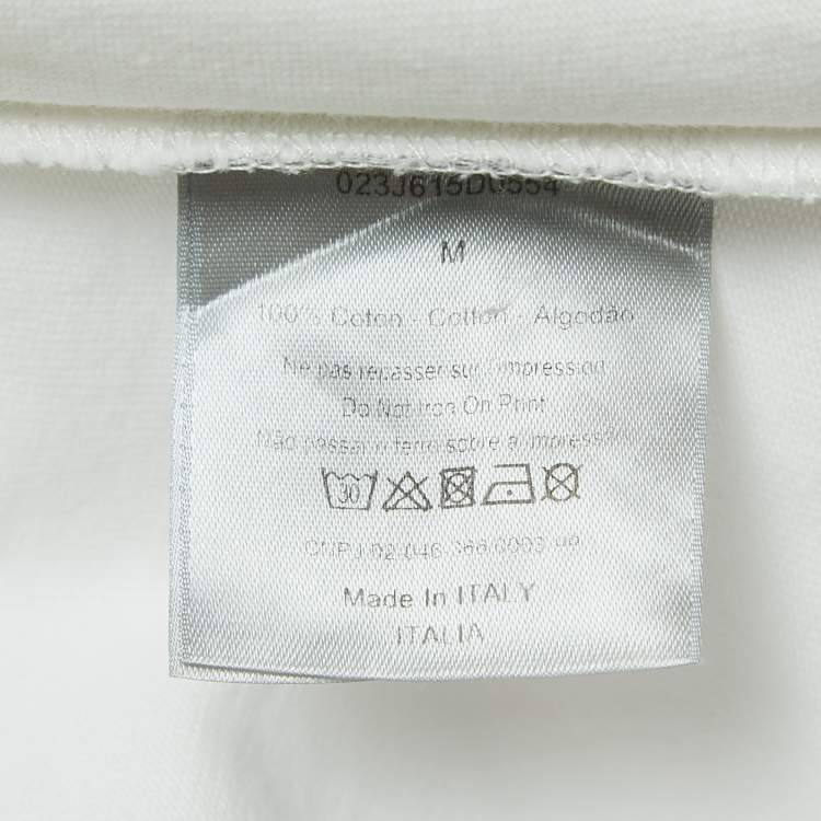 Pre Owned Dior X Daniel Arsham White Cotton Printed T-Shirt M