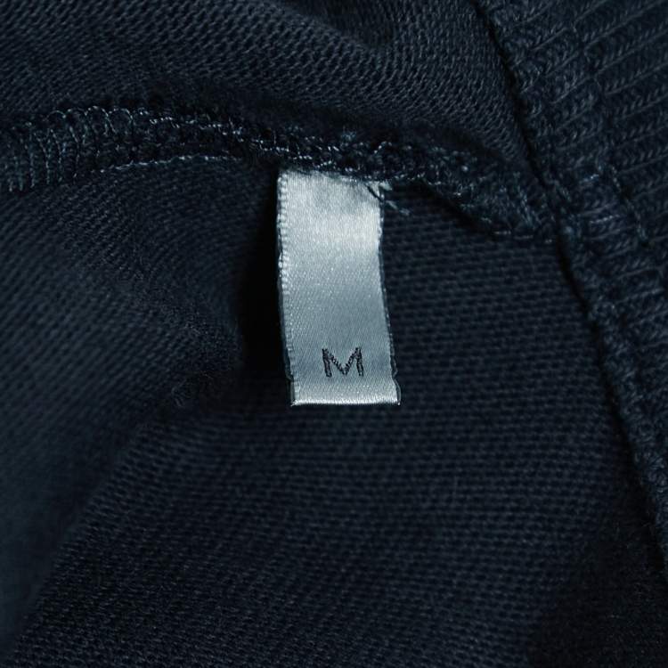 Pre Owned Dior Navy Blue Cotton Saddle Bag T-Shirt M