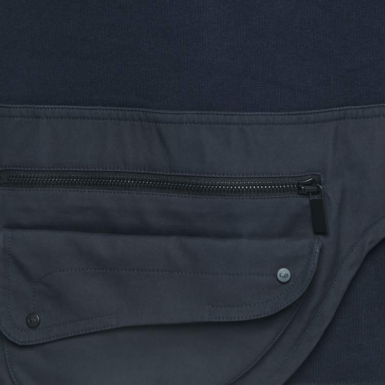 Pre Owned Dior Navy Blue Cotton Saddle Bag T-Shirt M
