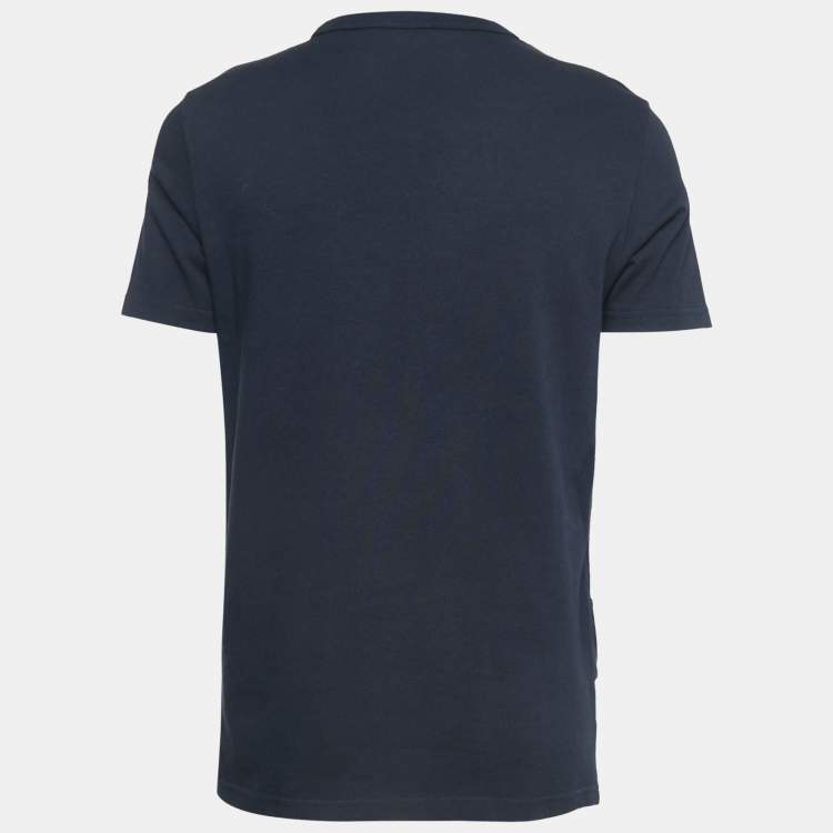 Pre Owned Dior Navy Blue Cotton Saddle Bag T-Shirt M