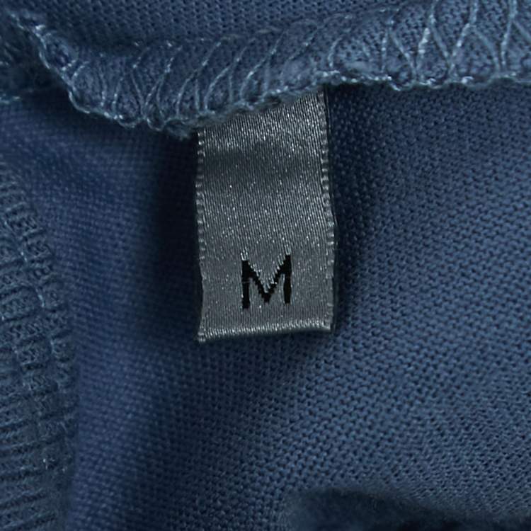 Pre Owned Dior Light Blue Cotton CD Icon Embroidered T-Shirt S