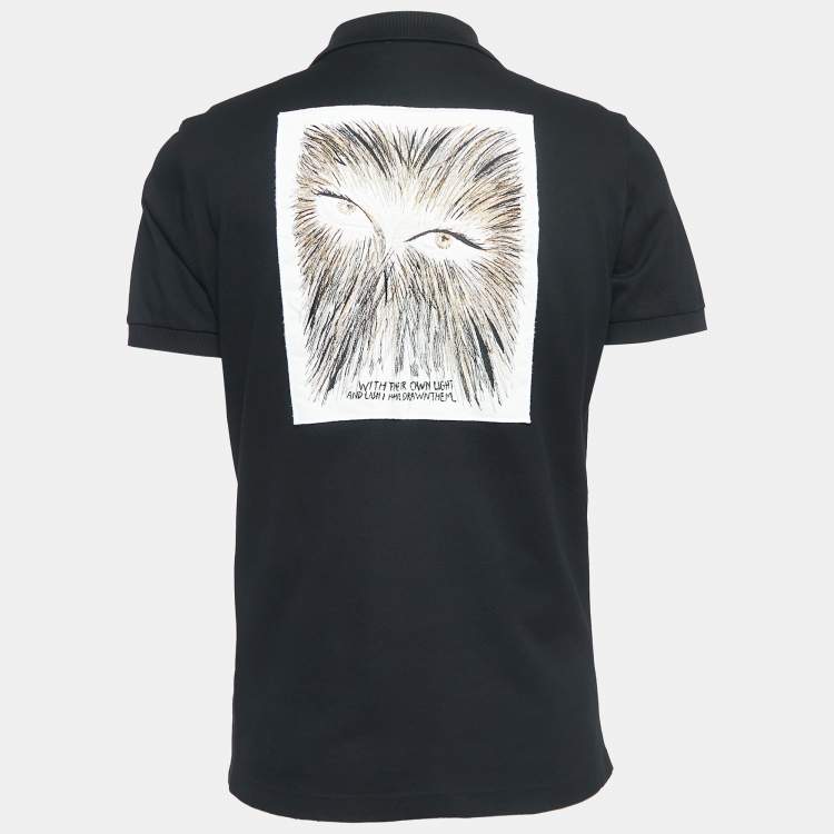 Pre Owned Dior Black Cotton Embroidered Polo T-Shirt M