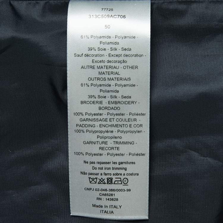 Pre Owned Dior Homme Navy Blue Cannage Quilt Nylon Blend Oversized Shirt L