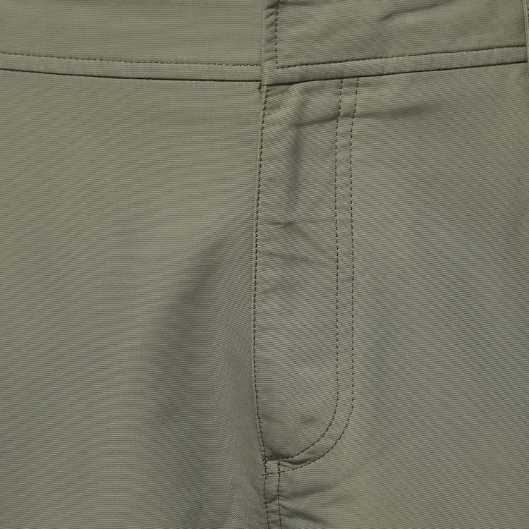Pre Owned Dior Green Nylon Cargo Shorts L