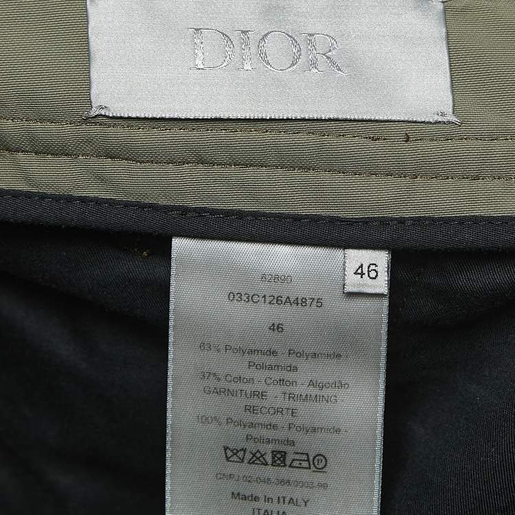 Pre Owned Dior Green Nylon Cargo Shorts L