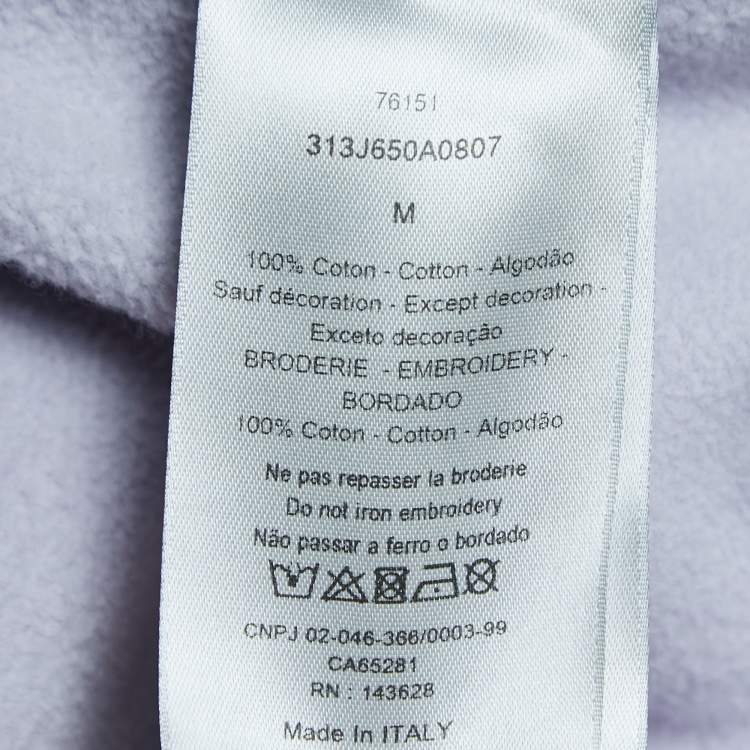 Pre Owned Dior Homme Purple Logo Embroidered Cotton Zip-up Sweatshirt M