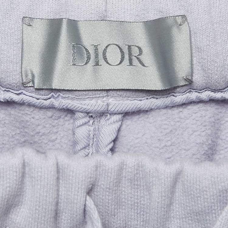 Pre Owned Dior Homme Purple Cotton Drawstring Joggers M