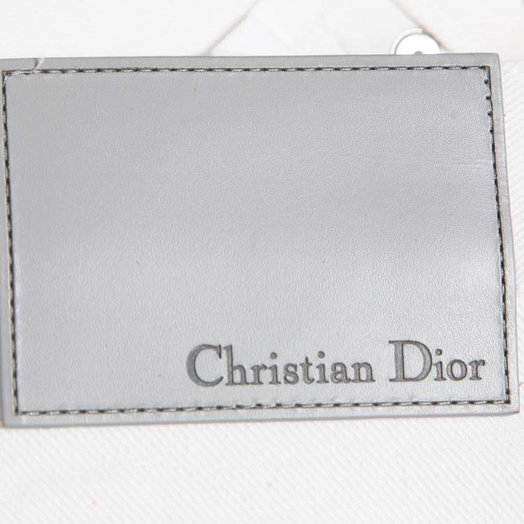 Pre Owned Dior X Kaws White Bee Embroidered Denim Jeans L Waist 34"
