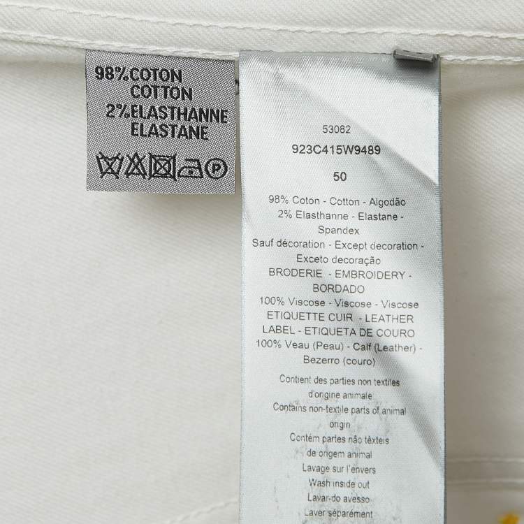 Pre Owned Dior X Kaws White Bee Embroidered Denim Jacket 2XL