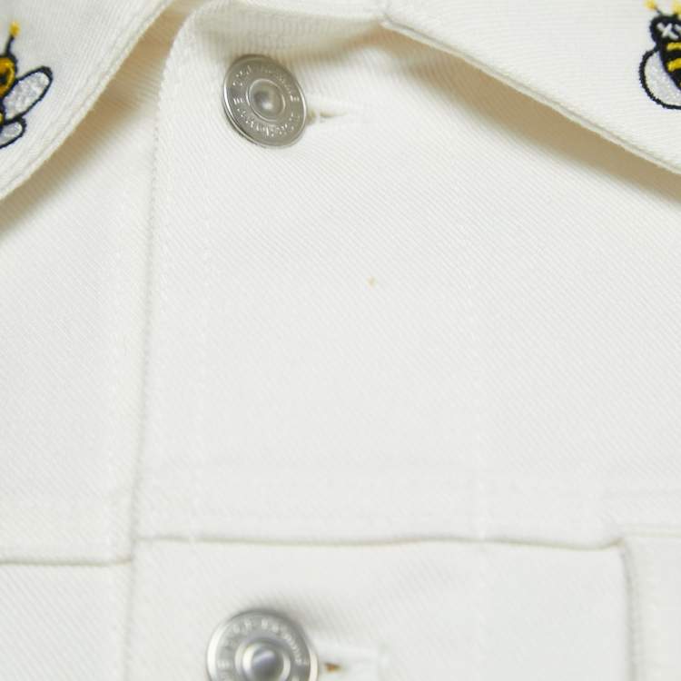 Pre Owned Dior X Kaws White Bee Embroidered Denim Jacket 2XL