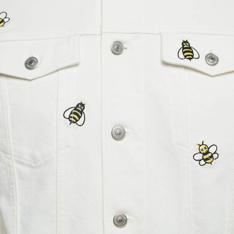 Pre Owned Dior X Kaws White Bee Embroidered Denim Jacket 2XL