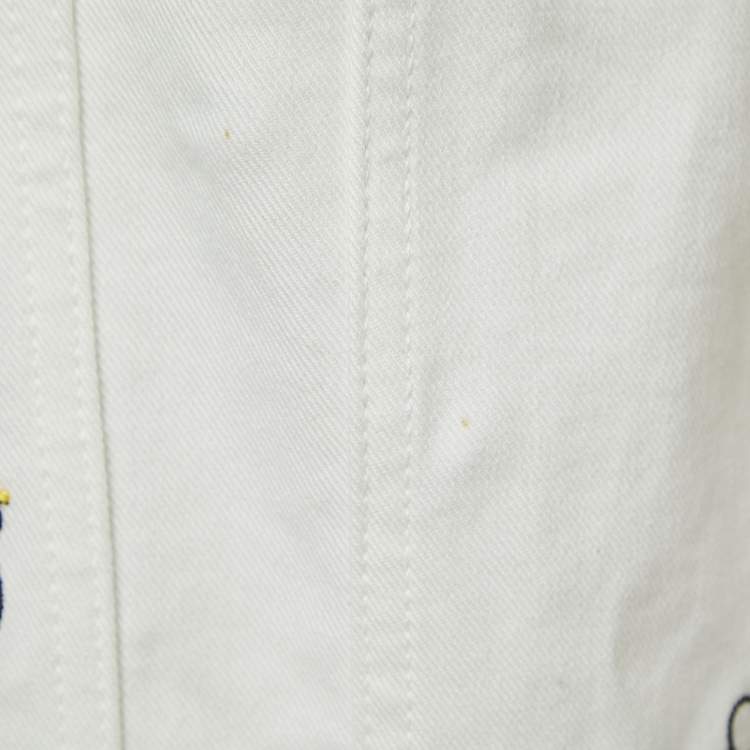 Pre Owned Dior X Kaws White Bee Embroidered Denim Jacket 2XL