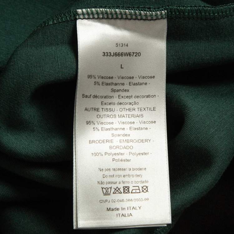 Pre Owned Dior Homme Black Logo Embroidered Knit Crew Neck Sweatshirt L