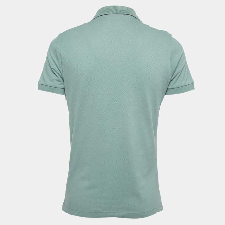 Pre Owned Dior Green Cotton Pique Embroidered Logo Polo T-Shirt M