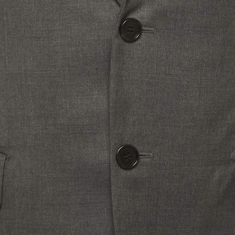 Pre Owned Dior Grey Wool Single-Breasted Jacket S