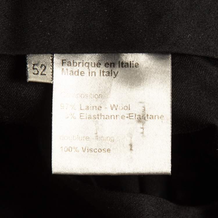 Pre Owned Dior Homme Black Tailored Trousers XL