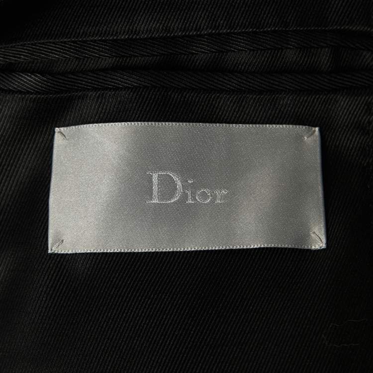 Pre Owned Dior Homme Black Cashmere Single-Breasted Coat M