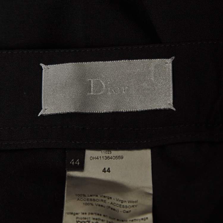 Pre Owned Dior Homme black Wool Belted Tailored Trousers XS Waist 32"