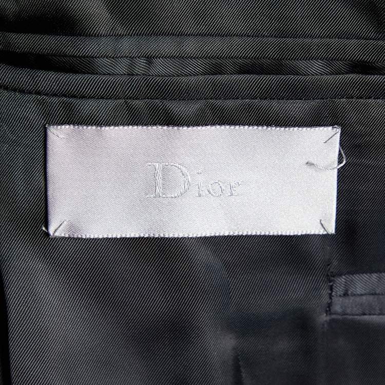 Pre Owned Dior Homme Black Wool Button Front Blazer M