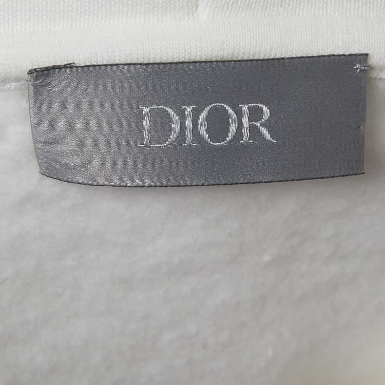 Pre Owned Dior Homme X Daniel Arsham White 3D Print Cotton Hoodie M