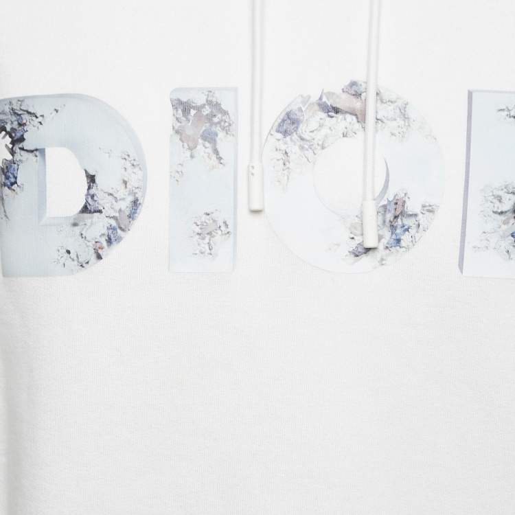 Pre Owned Dior Homme X Daniel Arsham White 3D Print Cotton Hoodie M