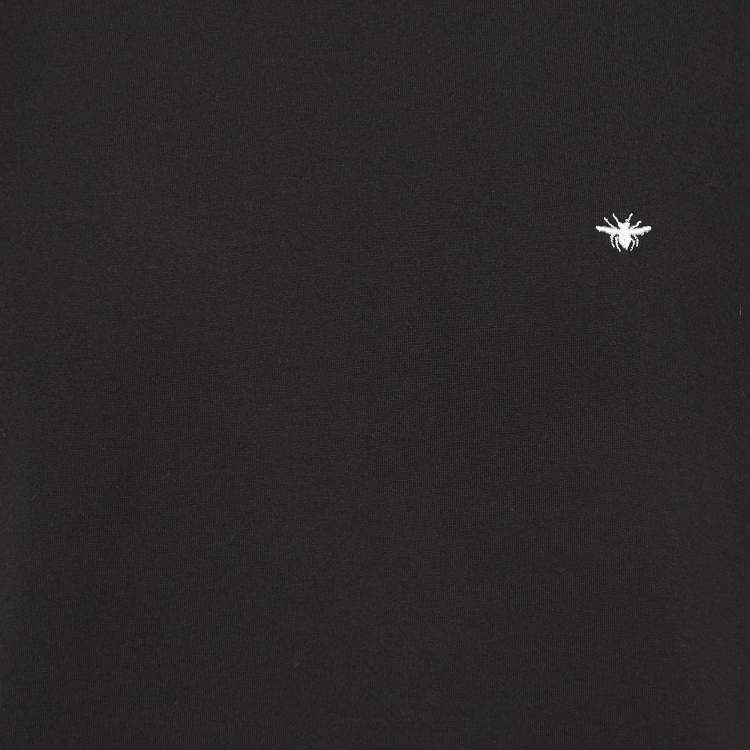 Pre Owned Dior Homme Black Bee Embroidered Cotton Half Sleeve T-Shirt L