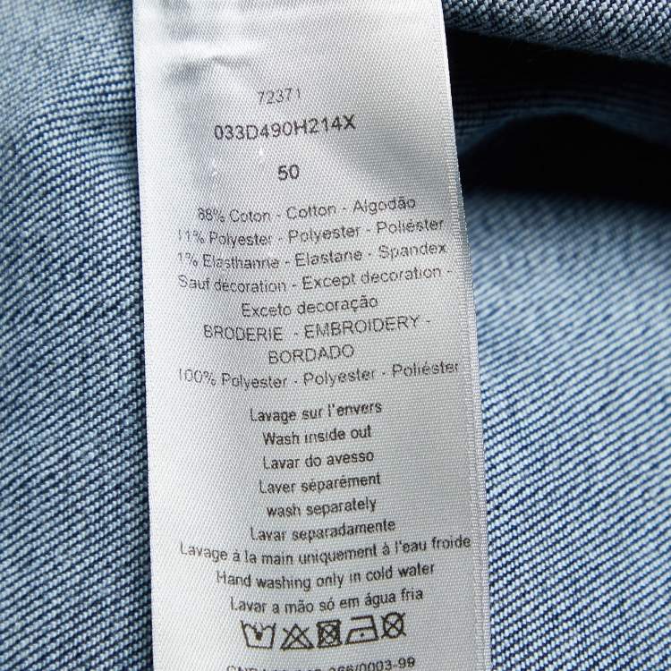 Pre Owned Dior Homme Dark Blue Denim Button Front Jacket L