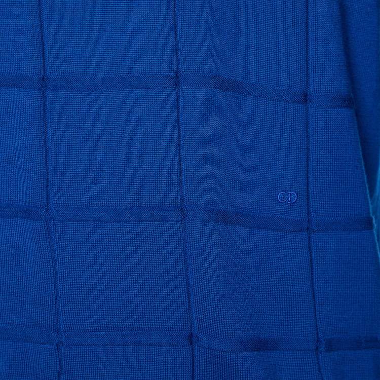Pre Owned Dior Homme Blue Wool Knit Crew Neck Sweater L