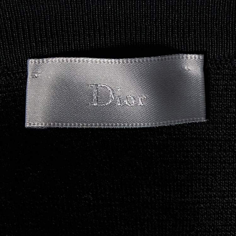 Pre Owned Dior Homme Black Rose Poster Print Wool Long Sleeve Jumper XL