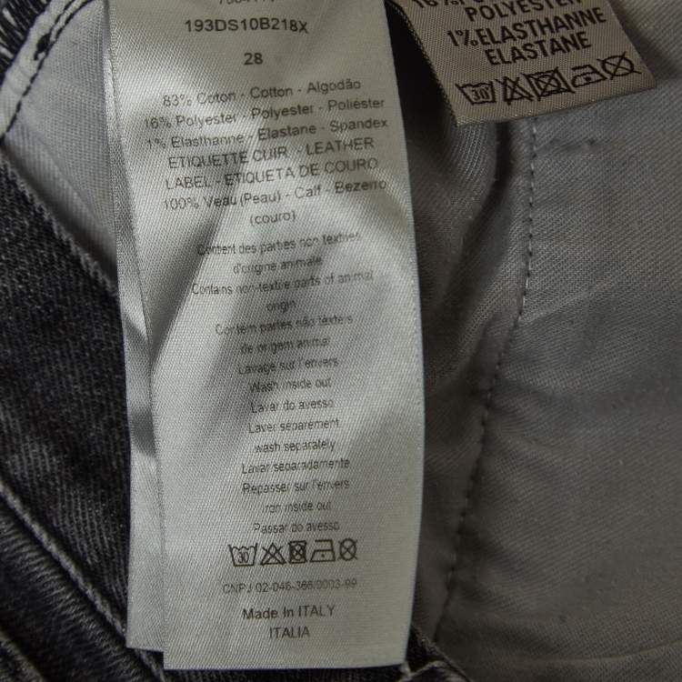 Pre Owned Dior Homme Grey Denim Slim Regular Jeans S Waist 28"