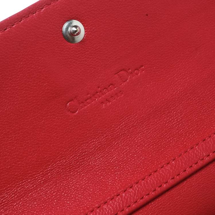 Pre Owned Dior Two Tone Pink Cannage Leather Lady Dior Rendez-Vous Wallet