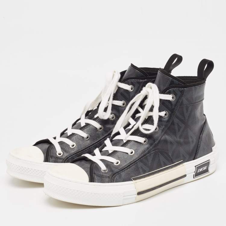 Pre Owned Dior Black Canvas B23 High Top Sneakers Size 45