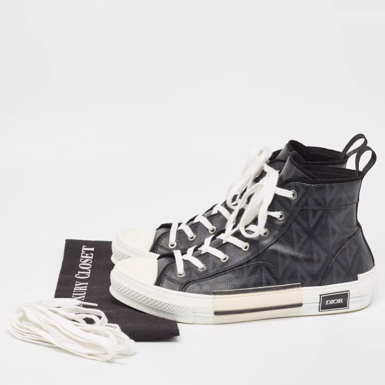 Pre Owned Dior Black Canvas B23 High Top Sneakers Size 45