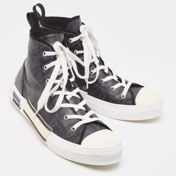Pre Owned Dior Black Canvas B23 High Top Sneakers Size 45