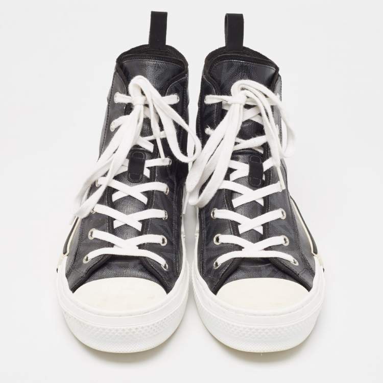 Pre Owned Dior Black Canvas B23 High Top Sneakers Size 45