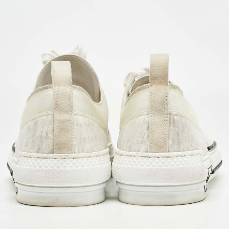 Pre Owned Dior White PVC and Mesh B23  Lace Up Sneakers Size 46
