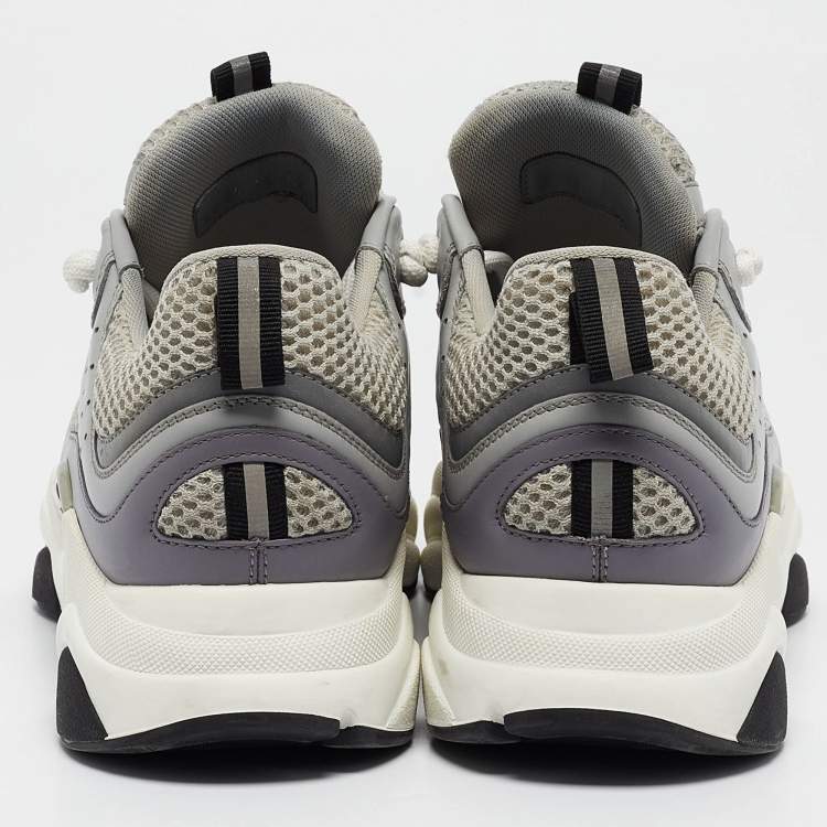 Pre Owned Dior Grey Mesh and Leather B22 Sneakers Size 40